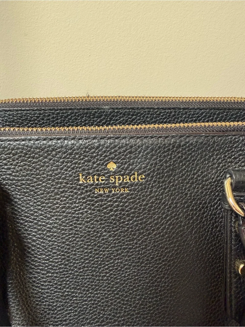 kate spade Black Pebbled Leather Shoulder Satchel